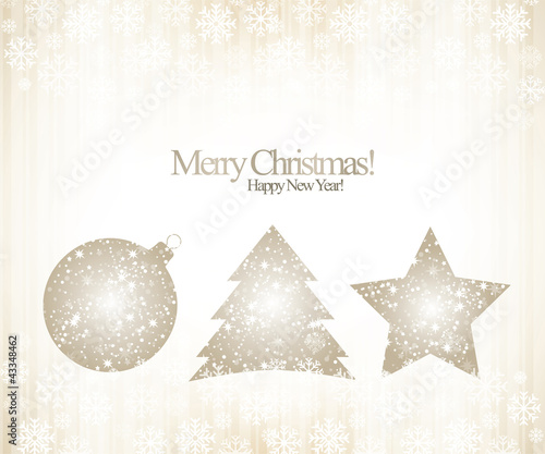 Vector: Christmas & New Year. Vector greeting card Christmas & New Year. Vector greeting card