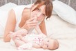 Mother holding sweet baby