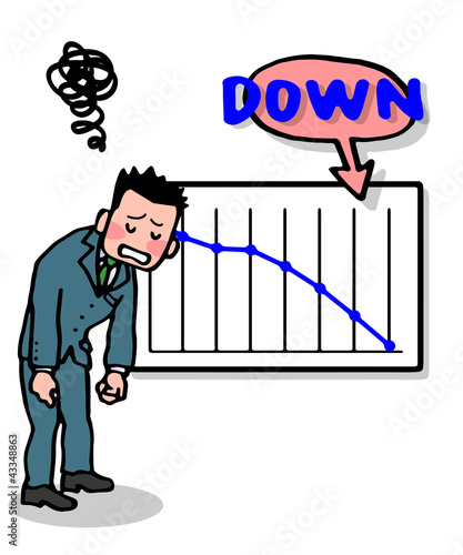 Illustration: 業績ダウン 業績ダウン
