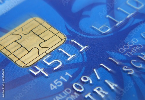 Foto: Closeup image of blue credit card Closeup image of blue credit card