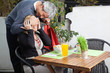 Man Giving Surpise Gift to Woman