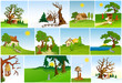 Set of natural backgrounds. Vector