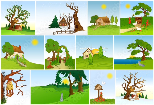 Vector: Set of natural backgrounds. Vector Set of natural backgrounds. Vector