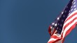 Close Up of an american flag in the wind