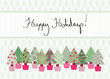 Vector: Happy Holidays Card with hand-drawn Christmas tree design Happy Holidays Card with hand-drawn Christmas tree design