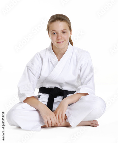 Photo: Niña en artes marciales,cinta negra karate. Niña en artes marciales,cinta negra karate.