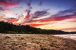 Spectacular sundown on the beach