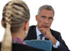 Businessman interviewing a young woman