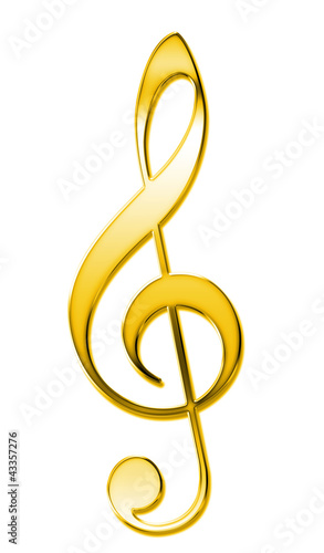 Illustration: Violinschlüssel Metall gold Violinschlüssel Metall gold