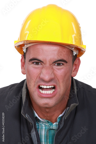 Photo: Angry construction worker Angry construction worker