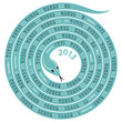 Vector: 2013 calendar spiral shaped snake turquoise on white background 2013 calendar spiral shaped snake turquoise on white background