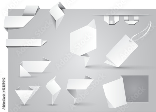Ilustração vetorial : Etikette Set Origami Etikette Set Origami