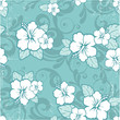 Seamless ibiscus vintage