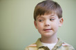 Skeptical Caucasian boy