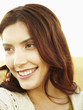 Close up portrait of beautiful fashion model in nature backlit by the sun