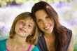 Mother and Daughter in Lavender Field