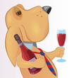 Vektor: Dog with drink Dog with drink