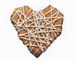 Photo: Wooden heart wrapped in string Wooden heart wrapped in string