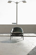 Armchair sitting on rooftop patio