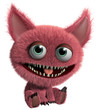 red hairy monster