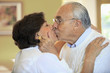 Hispanic couple kissing