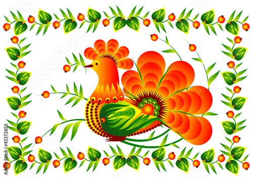 Vektor: Bird on the decorative flower vector EPS10 Bird on the decorative flower vector EPS10