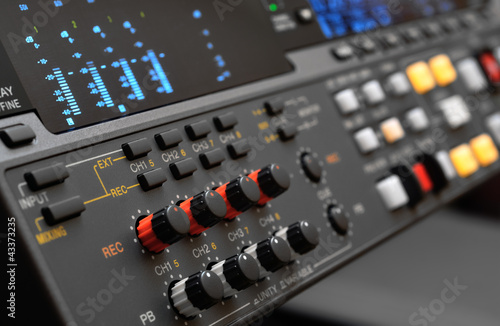 Photo: Professional video recorder. Control panel. Professional video recorder. Control panel.