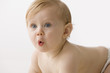 Curious Caucasian baby boy