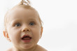 Curious Caucasian baby boy