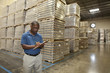 Black man working in warehouse