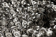 Pile of metal can tops