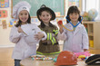 Students dressed as chef, fireman and doctor