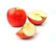 Photo: One red apple and slice One red apple and slice