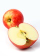 Photo: One red apple and slice One red apple and slice