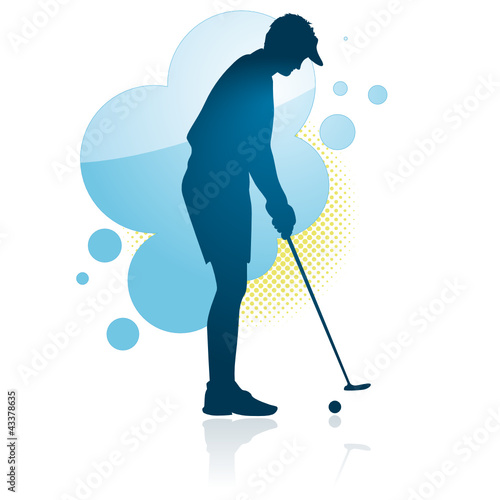 Vektor: Man playing Golf Man playing Golf
