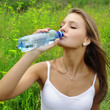 beauty girl drink water