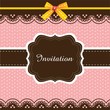 Vintage invitation card with lace