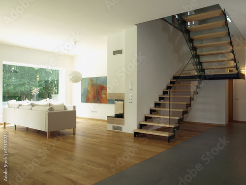 Photo: Staircase and living room Staircase and living room