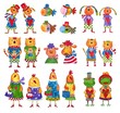 Set of cartoon characters. Artwork