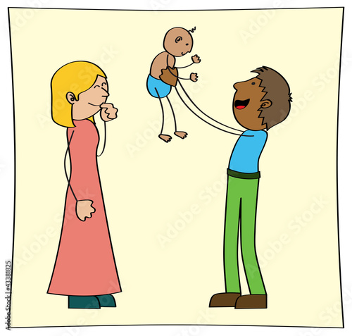 Vector: parents andtheir little baby parents andtheir little baby