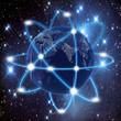 Night earth on the background of the starry sky