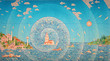 Miniature Painting Of The Maiden Tower,Istanbul