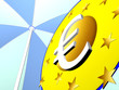 euro under the rescue screen on white background - 3D