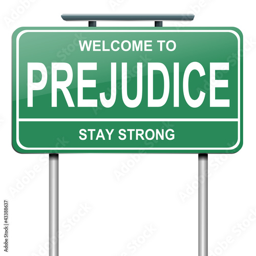 Illustration: Prejudice concept. Prejudice concept.
