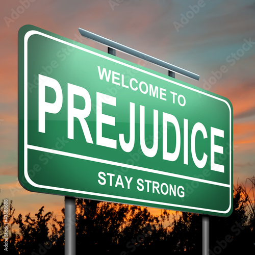 Illustration: Prejudice concept. Prejudice concept.