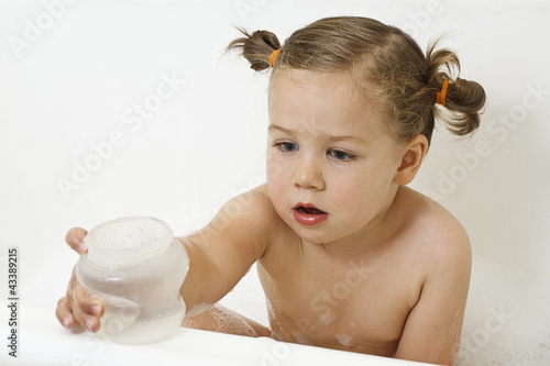 Gorgeous Bathroom on Beautiful Little Girl Having Bath By Kataijudit  Royalty Free Stock