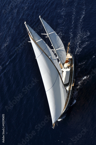 Photo: aerial photograph of luxury sailboat aerial photograph of luxury sailboat