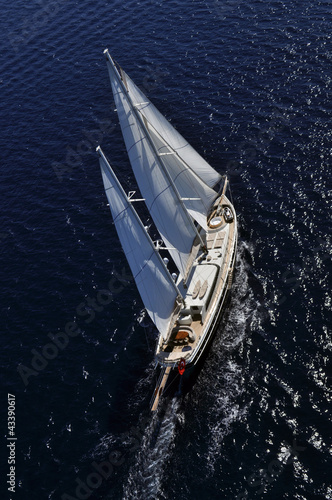 Photo: aerial photograph of luxury sailboat aerial photograph of luxury sailboat