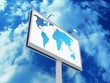 Illustration: Billboard isolated on sky background, 3D Billboard isolated on sky background, 3D
