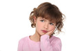 Young girl looking worried